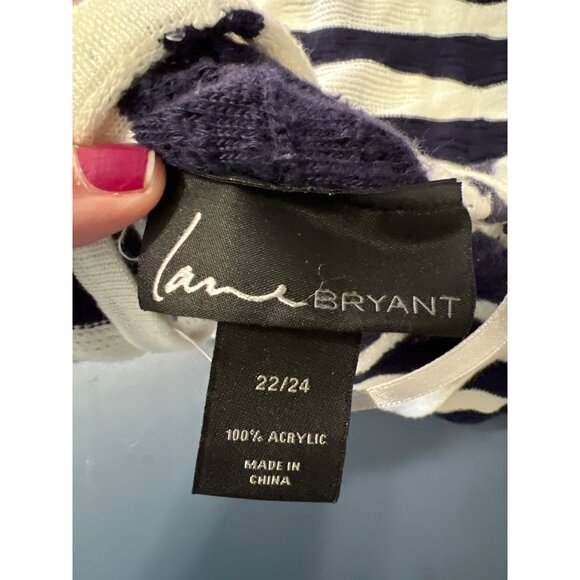 Striped Open Front Draped Cardigan Sweater  22/24 Lane Bryant  Coastal Layering‎ - Picture 4 of 7